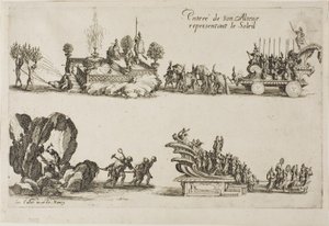 Vstup Jeho Výsosti, zastupující Slunce, z Boje u bariéry od Jacques Callot