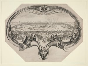 Festival barvířů a tkalců z Florencie, 25. července 1619 na Arnu. od Jacques Callot