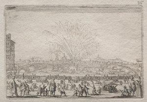 Ohňostroj na Arnu od Jacques Callot