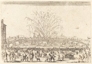 Ohňostroj na Arno, Florencie od Jacques Callot