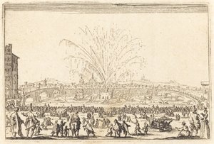 Ohňostroj na Arno, Florencie od Jacques Callot