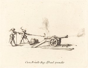 Střelba z děla, 16341635. od Jacques Callot