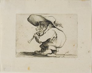 Flageolet Player, od Varie Figure Gobbi od Jacques Callot