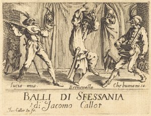 Frontispis pro "Balli di Sfessania" od Jacques Callot