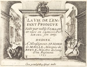 Frontispis pro "Marnotratný syn" od Jacques Callot