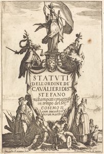 Frontispis pro stanovy Řádu rytířů svatého Štěpána. od Jacques Callot