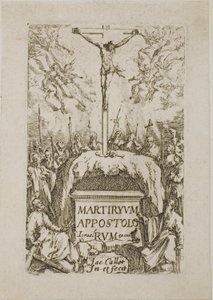 Frontispis z knihy Umučení apoštolů od Jacques Callot
