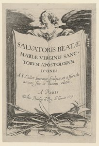 Frontispis, list 1 ze série „Ježíš, dvanáct apoštolů a Marie“ od Jacques Callot