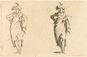 Gentleman při pohledu zepředu s rukou v bok od Jacques Callot