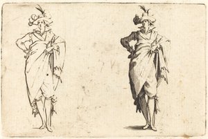 Gentleman při pohledu zepředu s rukou v bok od Jacques Callot
