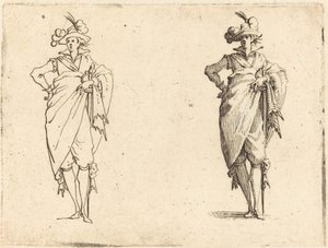 Gentleman při pohledu zepředu s rukou v bok od Jacques Callot