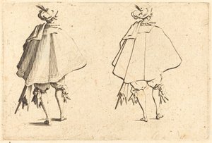 Gentleman ve velkém plášti, při pohledu zezadu od Jacques Callot
