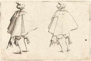 Gentleman ve velkém plášti, při pohledu zezadu od Jacques Callot