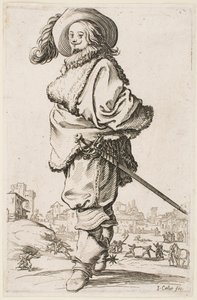 Gentleman v plášti lemovaném kožešinou, ze série „The Nobility of Lorraine“ od Jacques Callot
