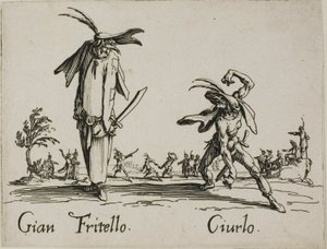 Gian Fritello - Ciurlo, talíř 7 od Balli di Sfessania od Jacques Callot