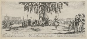 Instalace, list 11 ze série „Šedé odstíny války“ od Jacques Callot