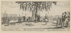 Instalace, list 11 ze série „Šedé odstíny války“ od Jacques Callot