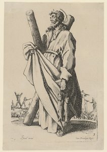 Svatý Ondřej, list 6 ze série „Ježíš, dvanáct apoštolů a Marie“ od Jacques Callot