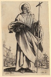 Svatý Jakub Starší, list 7 ze série „Ježíš, dvanáct apoštolů a Maria“ od Jacques Callot
