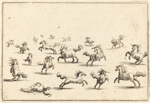 Koně běží od Jacques Callot