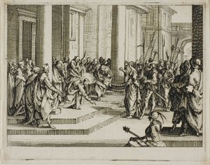 Ježíš a cizoložná žena, z Nového zákona od Jacques Callot