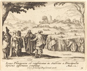 Ježíš s farizeji od Jacques Callot