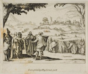 Ježíš s farizeji, z Nového zákona od Jacques Callot