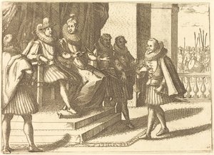 Král a královna v poradě o Turcích od Jacques Callot