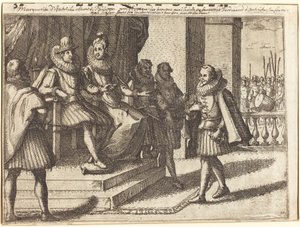 Král a královna v poradě o Turcích [recto] od Jacques Callot
