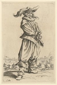 Válečník s velkým péřovým kloboukem od Jacques Callot