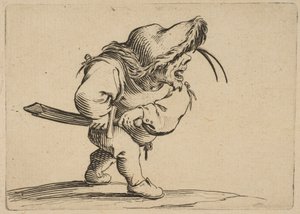 LHomme SAApprêtant a syn Tirer Šavlový muž se připravuje tasit svůj meč, z Varie Fig..., 1616-22. od Jacques Callot