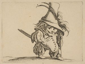 Muž s povislým břichem a..., 1616-22. od Jacques Callot