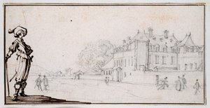 La Romaine, majetek Clauda Derueta (černá křída a inkoust na papíře) od Jacques Callot
