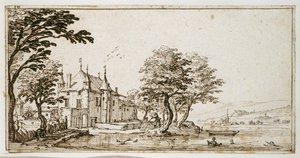 La Vieille Malgrange (pero a hnědý inkoust na papíře) od Jacques Callot