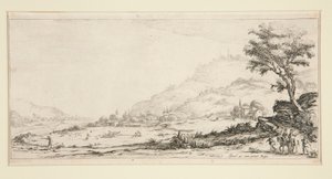 Lov ptáků, z Krajiny pro Giovanni de Medici od Jacques Callot