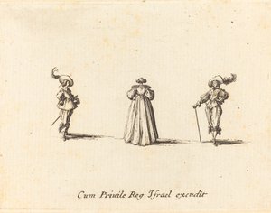 Dáma viděná zezadu a dva pánové od Jacques Callot