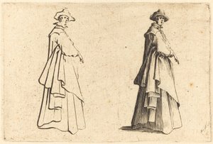 Dáma ve velkém kabátě od Jacques Callot