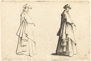 Dáma ve velkém kabátě od Jacques Callot