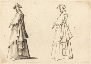 Dáma ve velkém kabátě od Jacques Callot