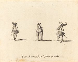 Dáma se založenýma rukama a dva pánové od Jacques Callot