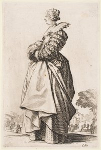 Dáma s rukávníkem, ze série „The Nobility of Lorraine“ od Jacques Callot