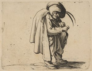 Le Jouer de Vielle Hráč na Hurdy-Gurdy, z Varie Figure Gobbi, suita nazvaná aus..., 1616-22. od Jacques Callot