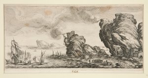 Le combat námořní (námořní bitva), z Krajiny pro Giovanni de Medici od Jacques Callot