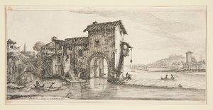 Le moulin a eau (Mlýn na vodě), z Krajiny pro Giovanniho de Medici od Jacques Callot