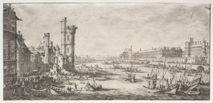 Les deux grandes vues de Paris: Vue du Louvre, 1628-1630. od Jacques Callot