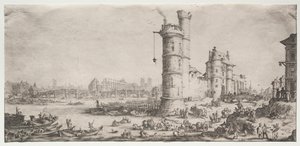 Dva skvělé výhledy na Paříž: Pohled na Pont Neuf od Jacques Callot