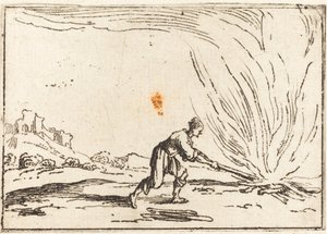 Muž navštěvující požár od Jacques Callot