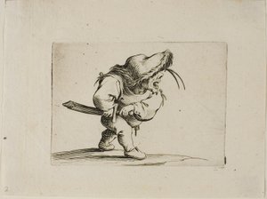 Muž se připravuje tasit svůj meč z Varie Figure Gobbi od Jacques Callot