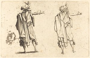 Muž viděný zezadu s nataženou pravou paží od Jacques Callot