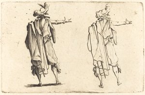 Muž viděný zezadu s nataženou pravou paží od Jacques Callot